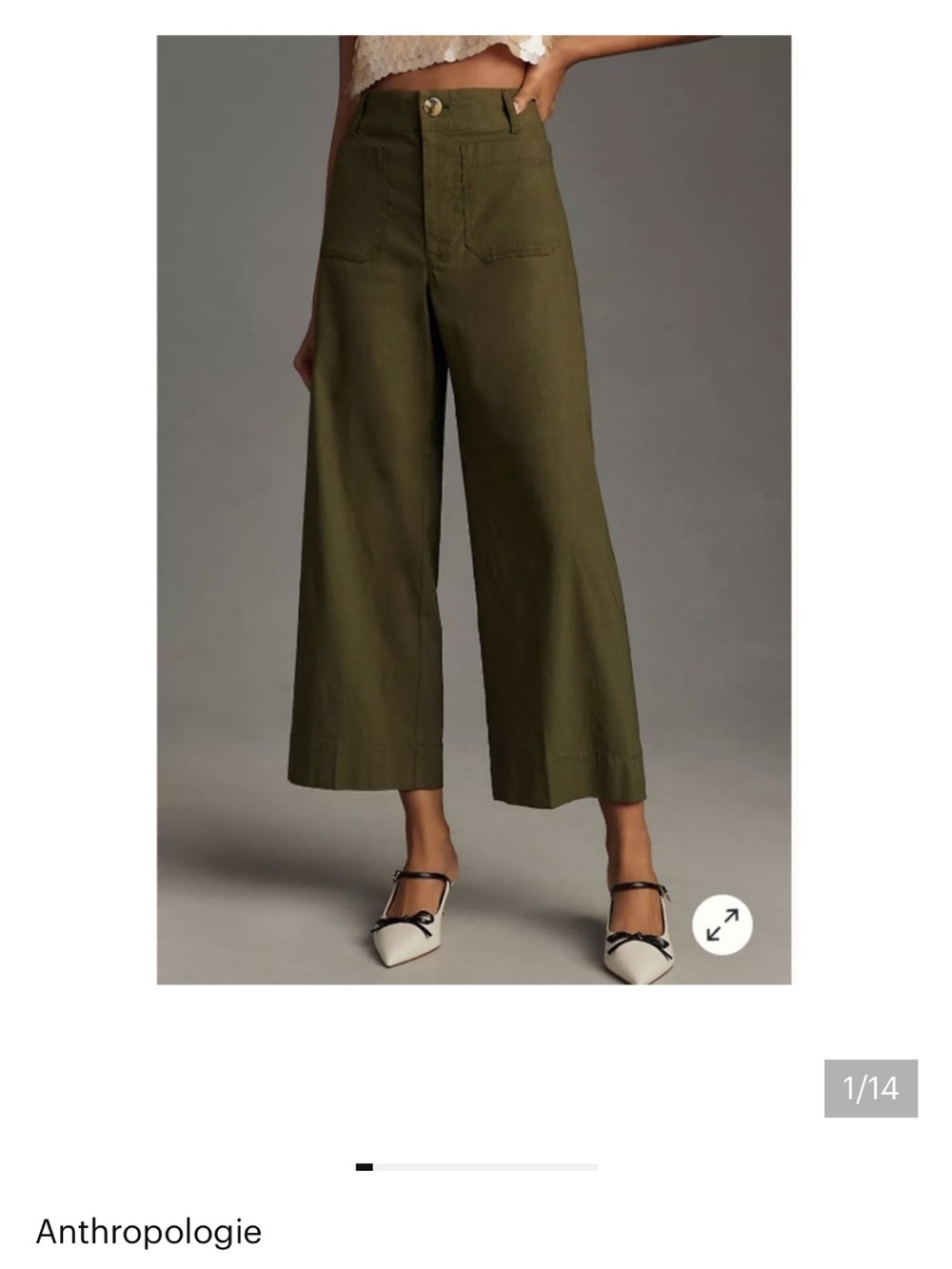 Maeve Colette Olive Green Anthropologie Cropped Pants